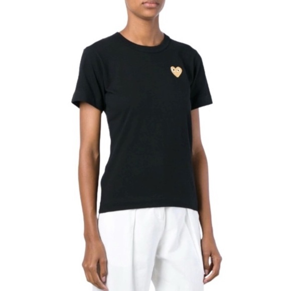Comme des Garcons Tops - COMME des garcons PLAY gold heart t-shirt tee